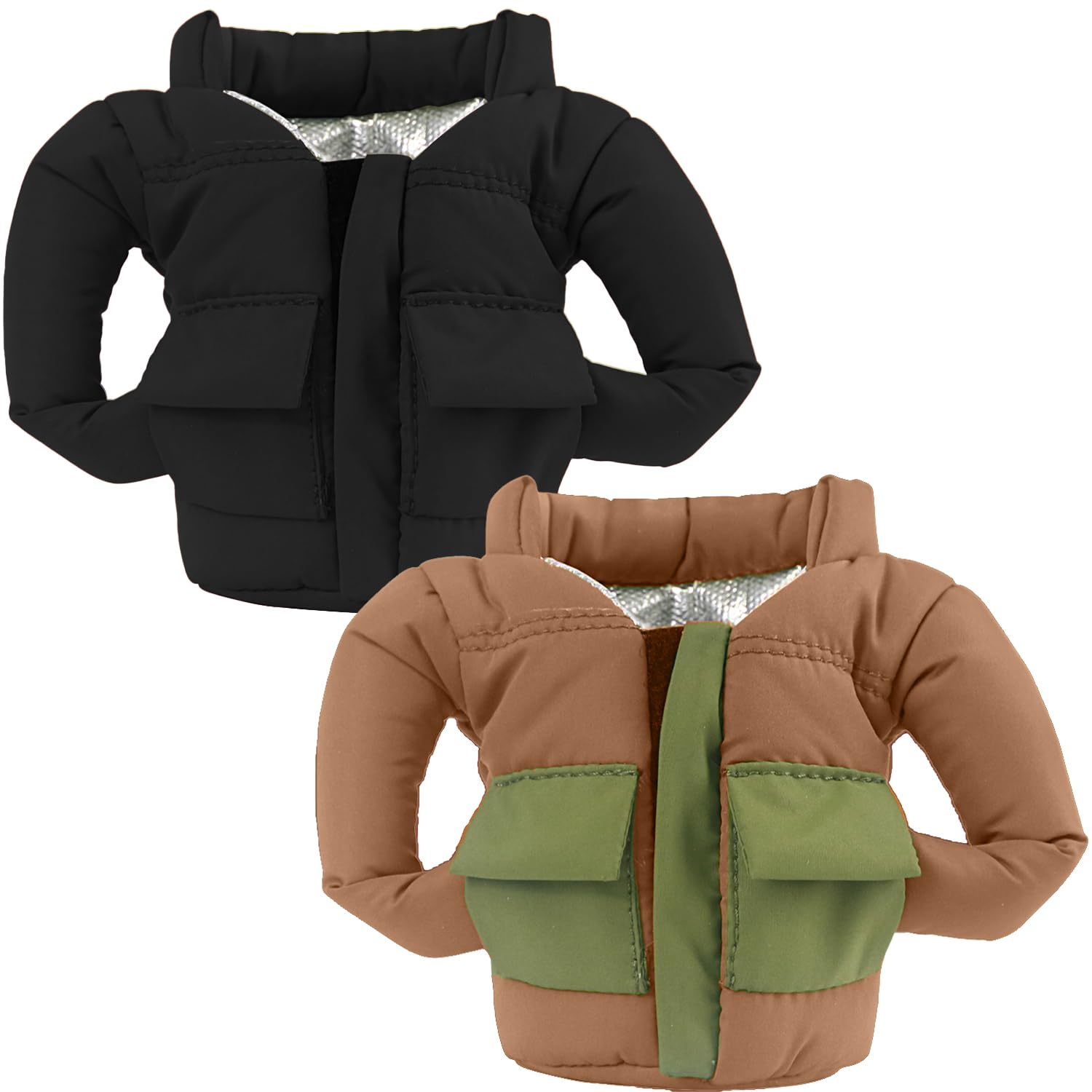 OUYOOLE Jacket demonstrates unzip feature to switch beverages easily.
