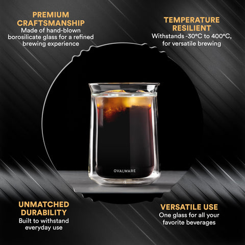 Ovalware insulated cocktail glass enhances chilled drinks with elegant presentation.