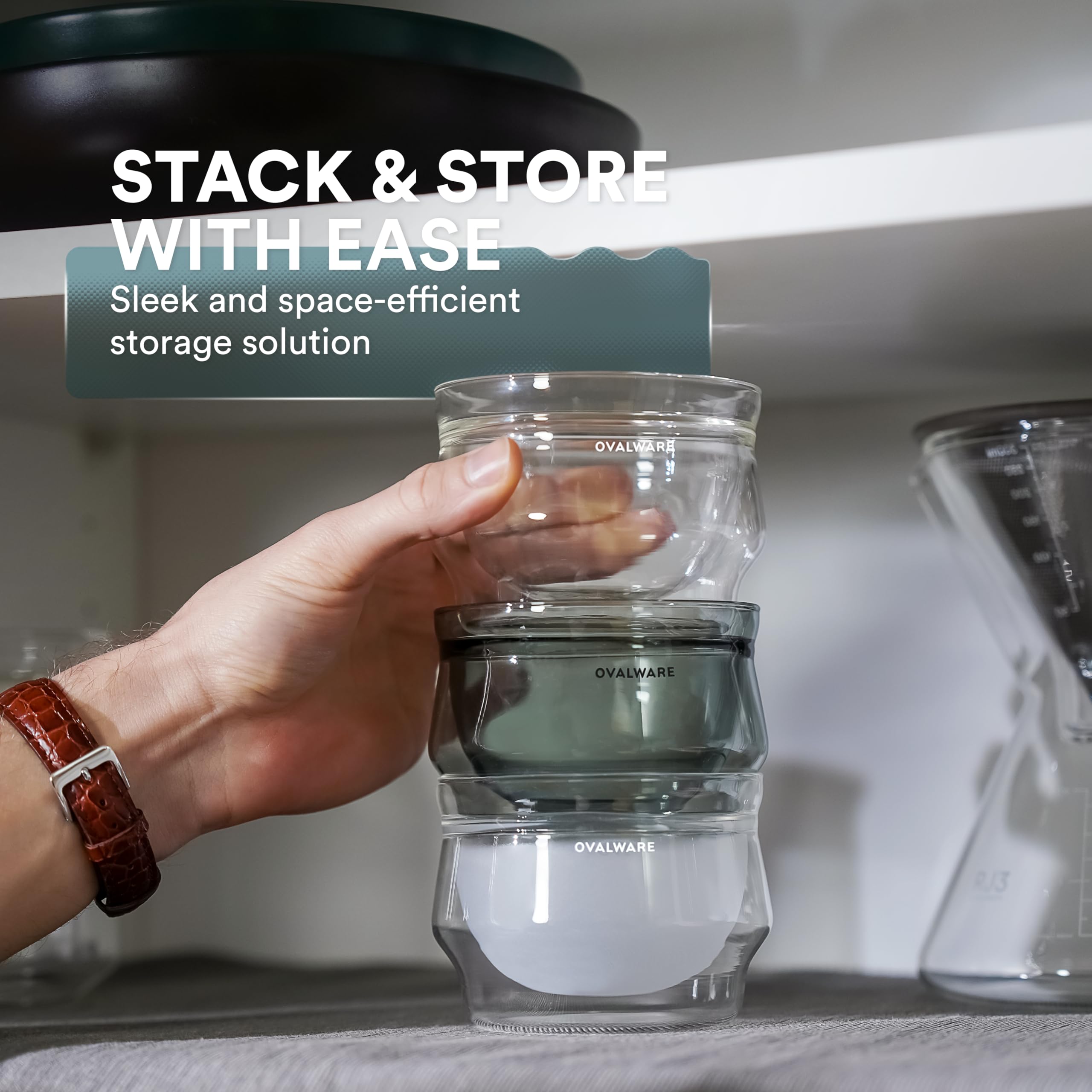 ovalware stealth-gray glass demonstrates color and crema while staying comfortable.