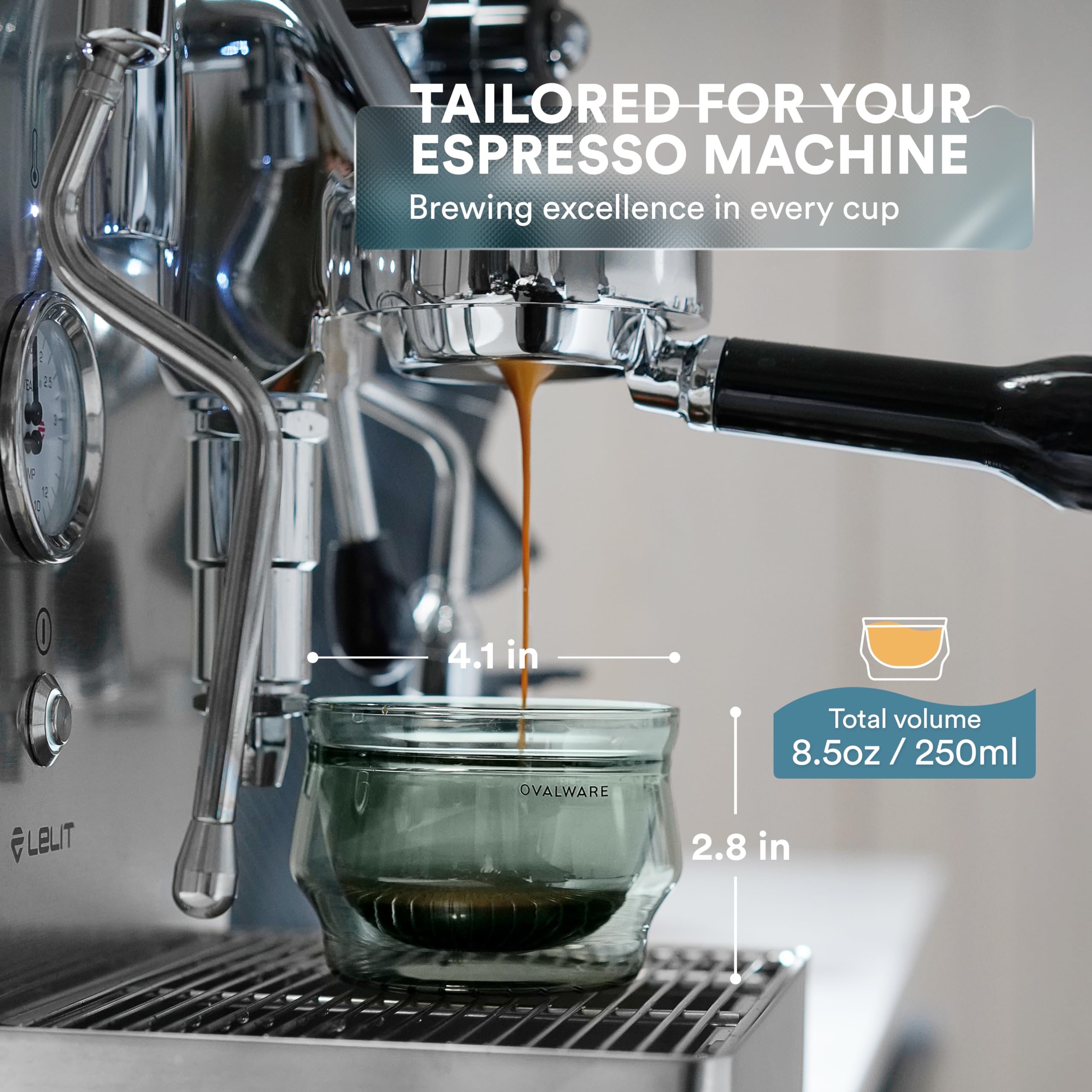 ovalware double-wall glass in hand, heat-insulated for comfortable sipping.
