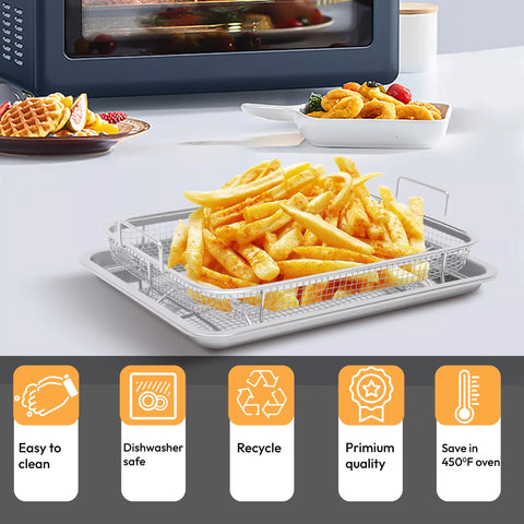 OvenCrisp 18.7x12.8 inch set supports large family meals