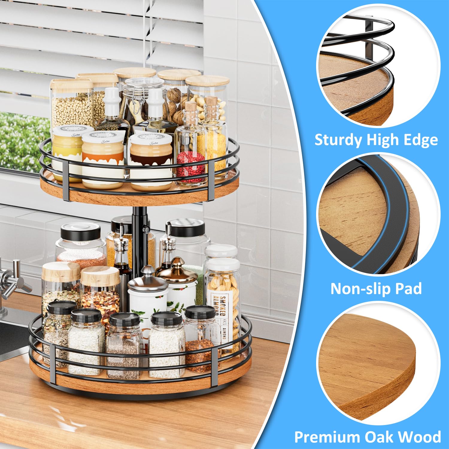 OVICAR 360-degree lazy susan keeps kitchen essentials within reach