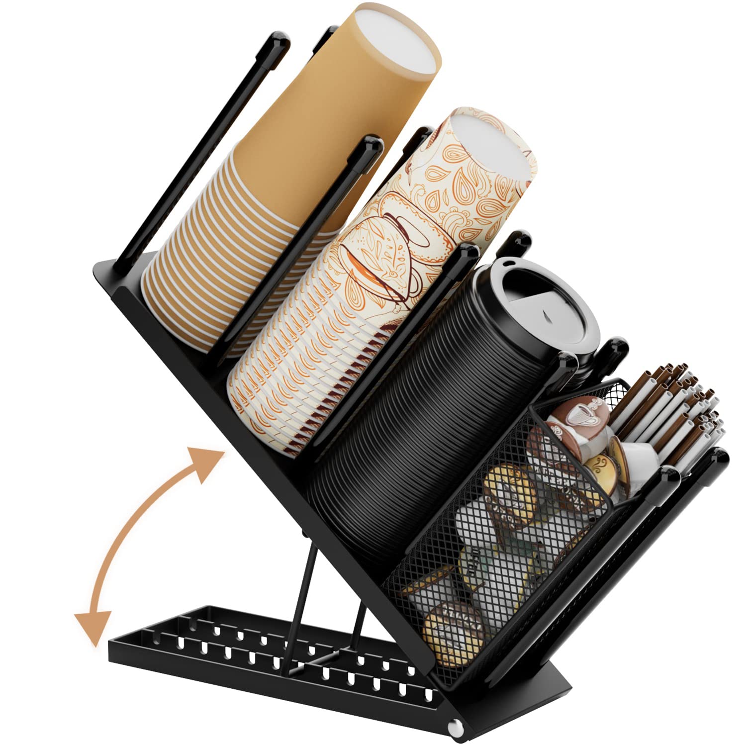 OVICAR cup and lid holder with adjustable height for easy access