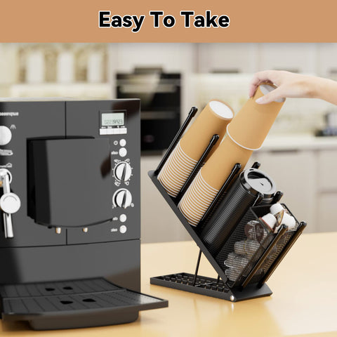OVICAR cup storage for cups, lids, and straws keeps counters tidy