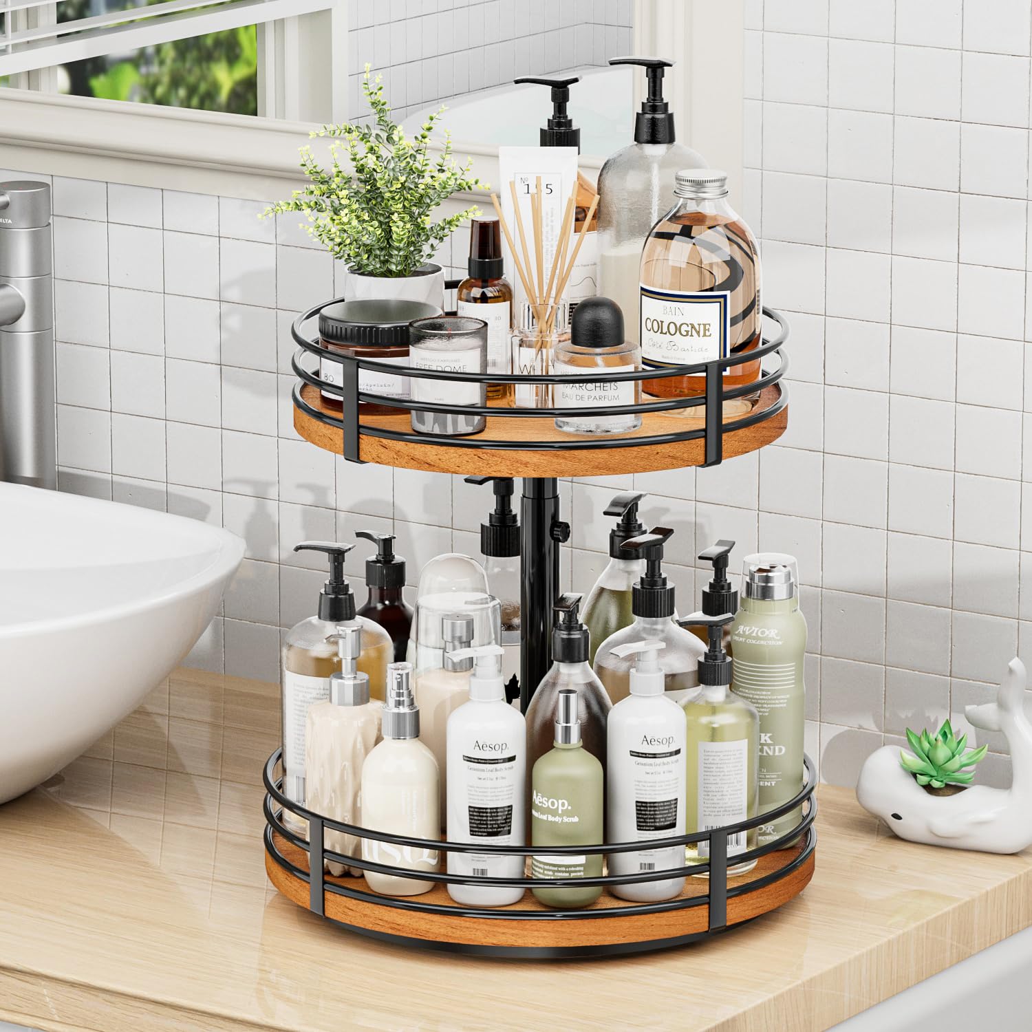 OVICAR versatile organizer fits dining table and bathroom vanity storage