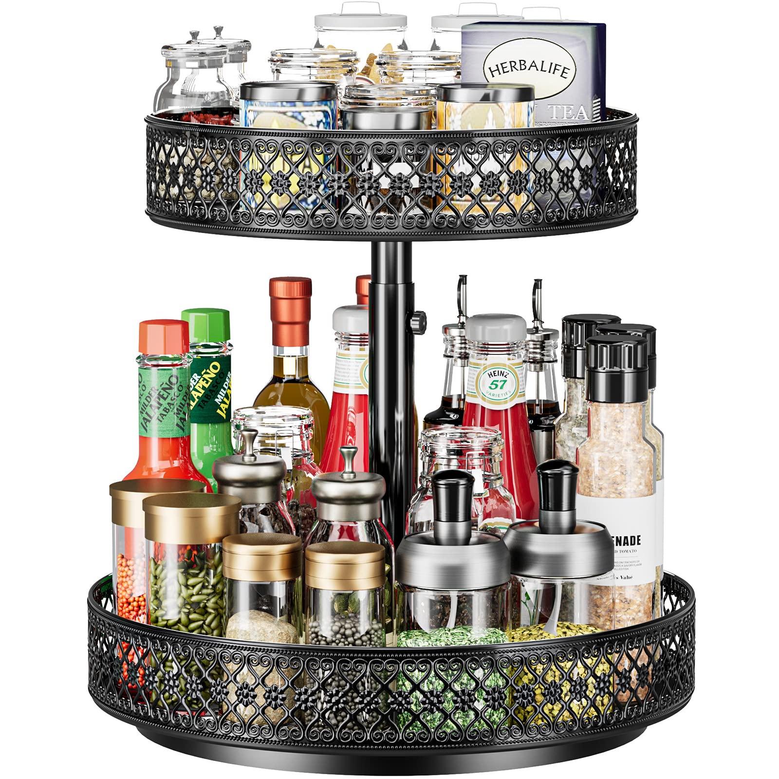 OVICAR 2-Tier Lazy Susan full view showing compact kitchen storage