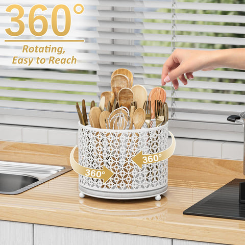 OVICAR raised-edge four-compartment caddy keeps utensils neatly separated.