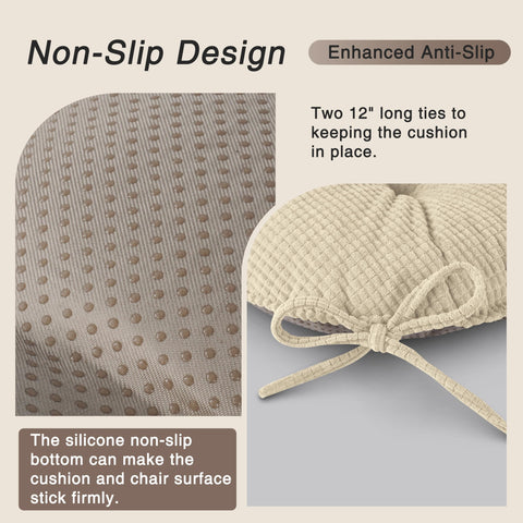 OVOV cushion with non-slip bottom keeps dining chairs steady