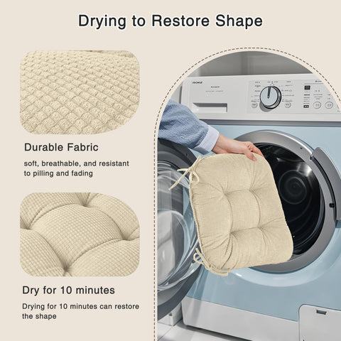 OVOV chair cushion with straps anchors the pad securely