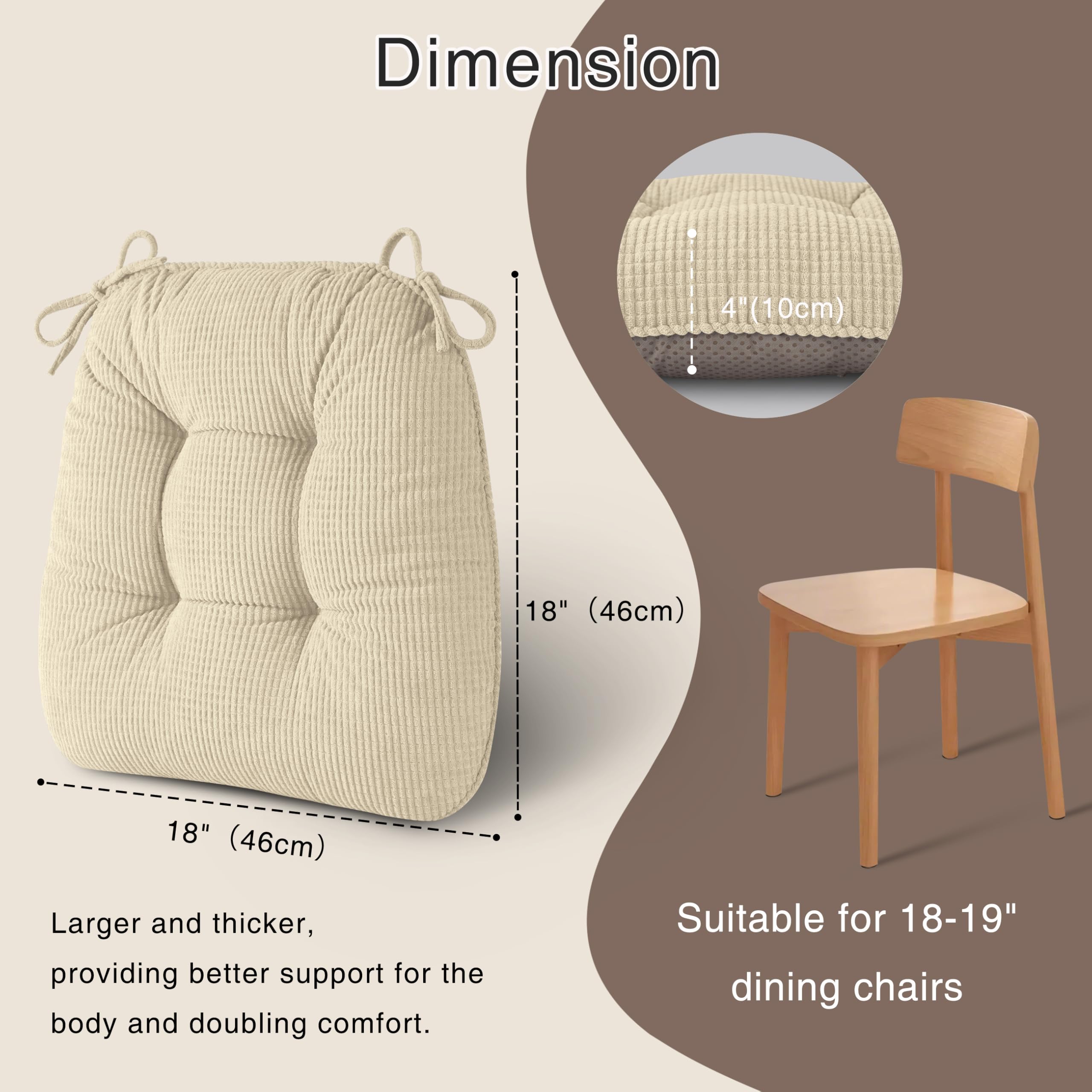 OVOV chair cushion top detail shows plush padding and a soft inviting feel