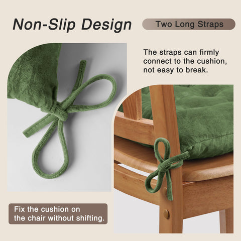 OVOV cushion with non-slip straps fixed to chair prevents shifting