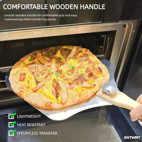 OVTHMT rocker blade ready to slice pizza cleanly