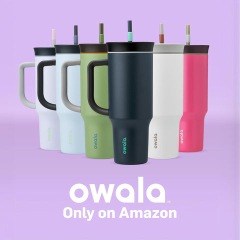 Owala dishwasher-safe lid with hand-washable cup.