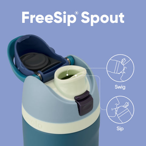Owala FreeSip lid with lock keeps the spout clean during travel.