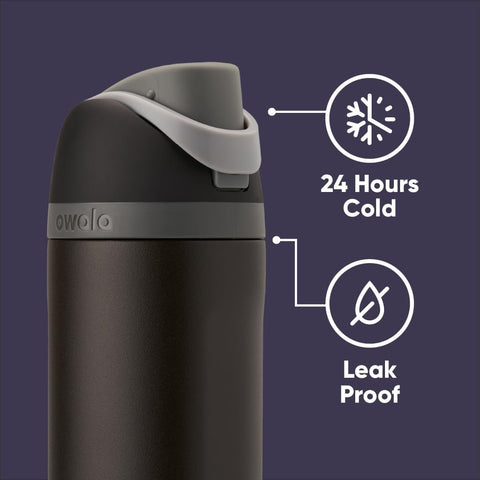 Owala Marvel FreeSip wide-mouth bottle for easy cleaning and ice