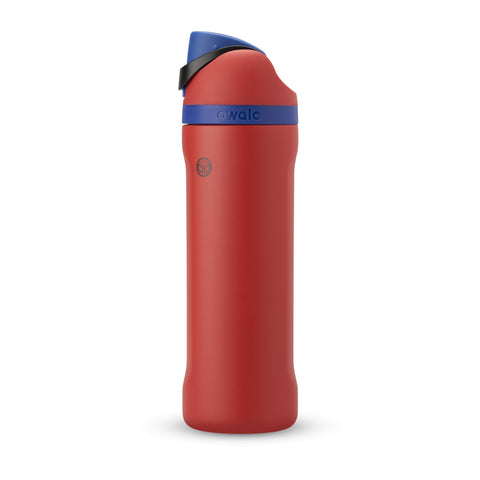 Owala Marvel FreeSip bottle front view with dual sipping options for active days