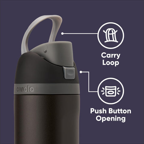 Owala Marvel insulated bottle keeps drinks cold during long travel