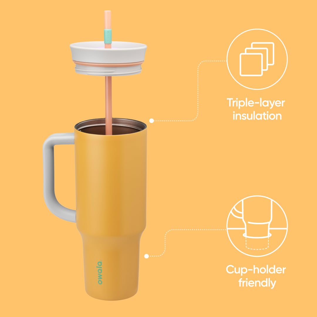 Owala sip-or-swig lid allows sipping or swigging on the go.