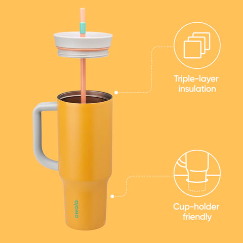 Owala sip-or-swig lid allows sipping or swigging on the go.