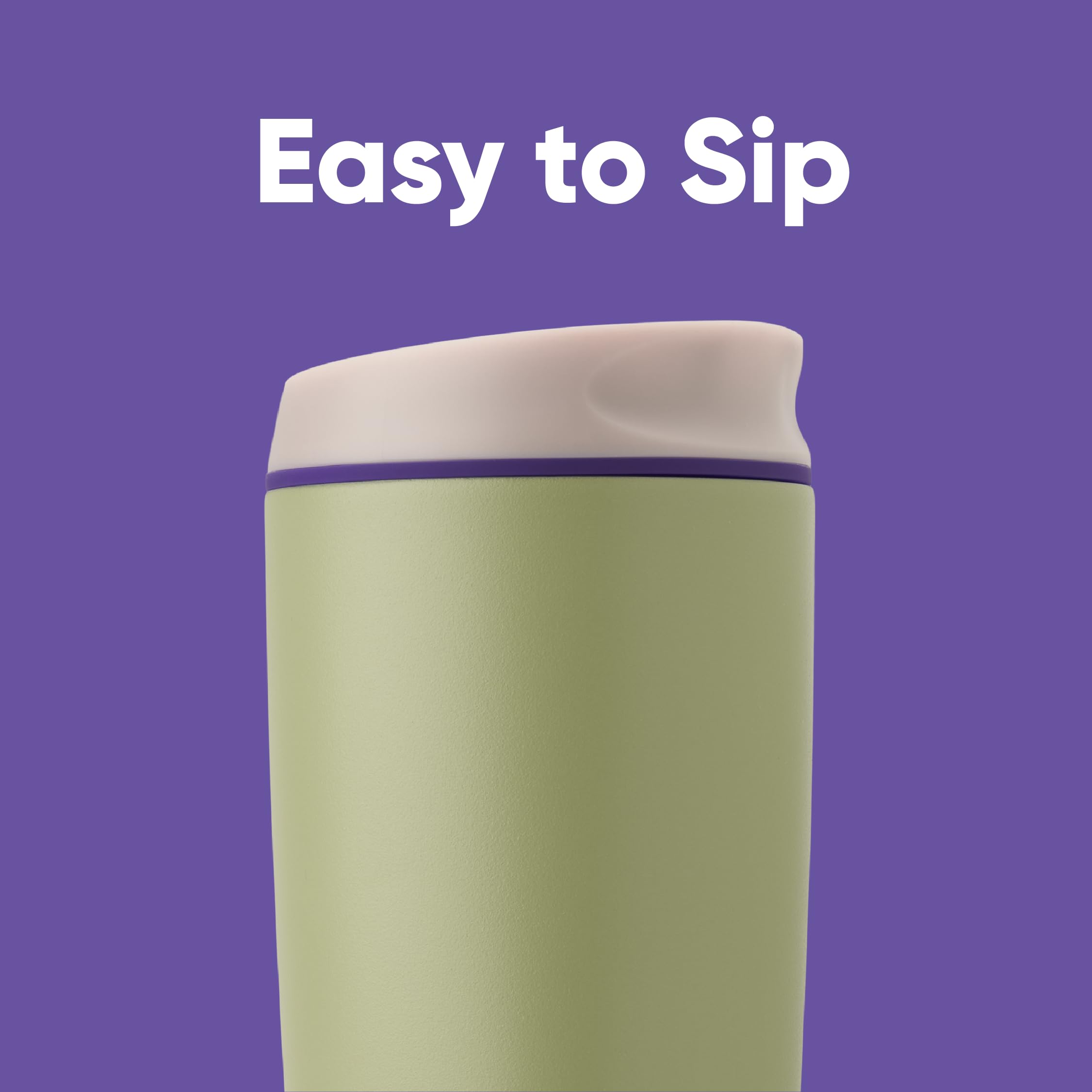 Owala SmoothSip splash resistant lid demonstrates spill protection during travel