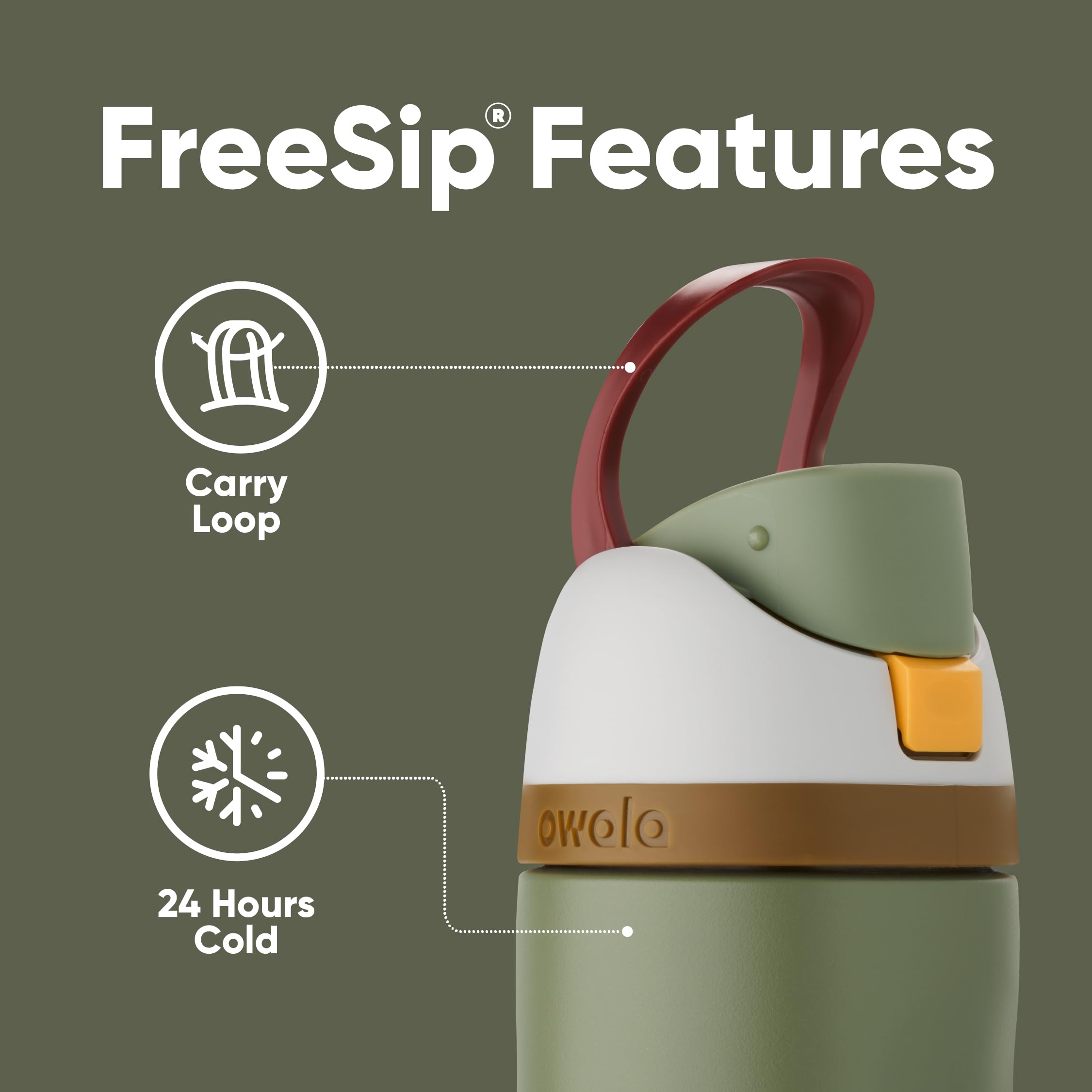 Built in straw on the Owala FreeSip bottle for easy sipping during workouts.