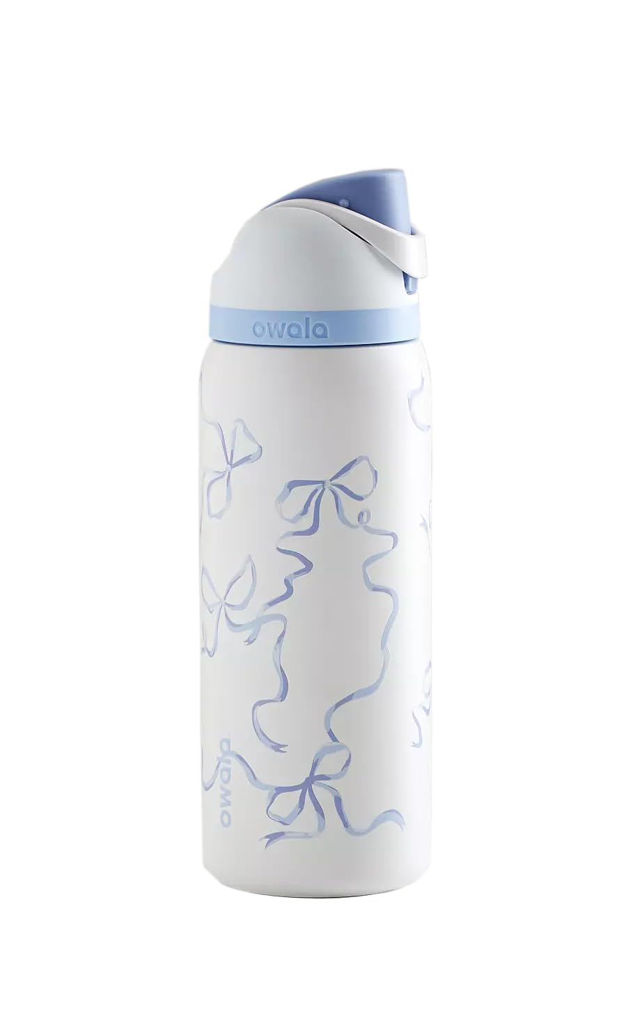 Owala Tied and True Blue Bows bottle with FreeSip spout for easy sipping on the go