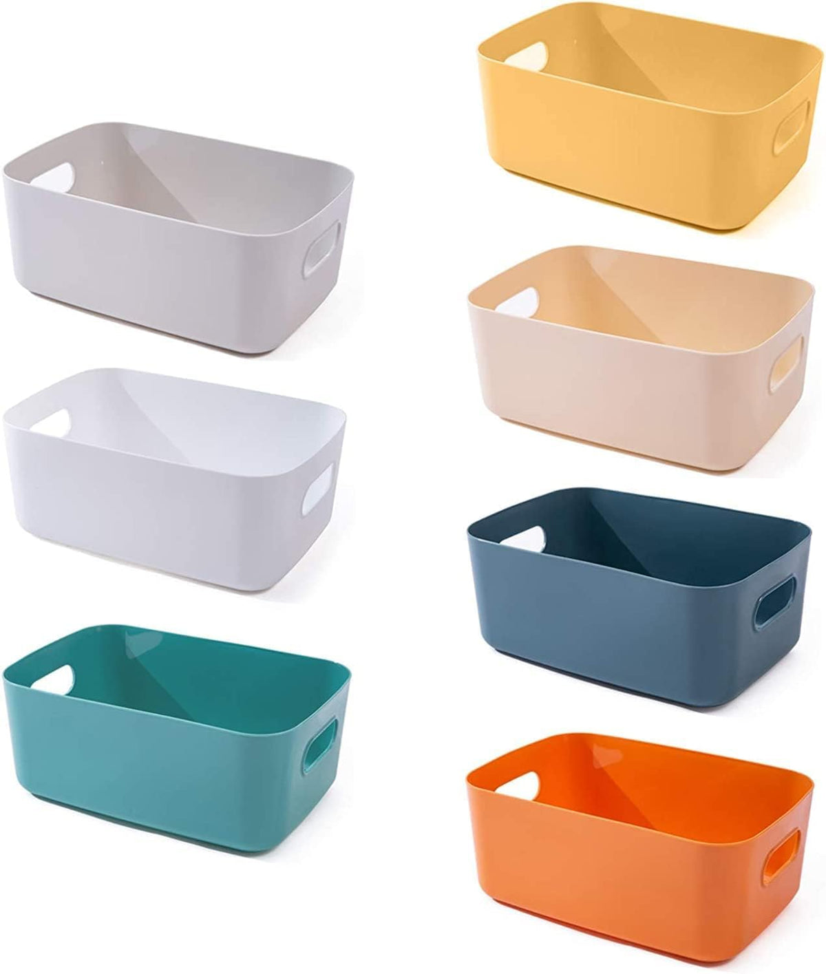 OWill 7-piece multicolour storage bins with blue accents for tidy shelves