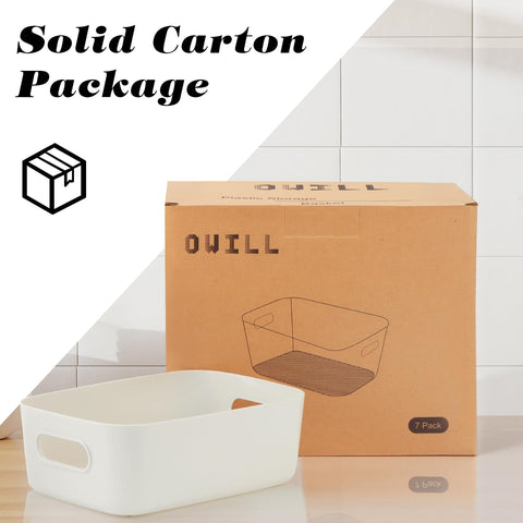 OWill 7-piece set stacked on a shelf for compact storage
