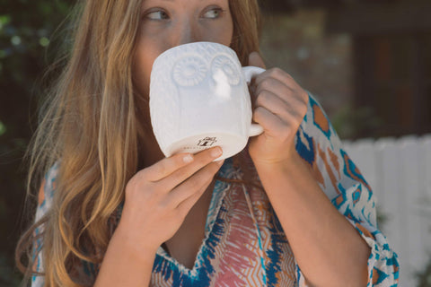 Owl Aisle mug highlights 3D texture around the owl design for tactile appeal.