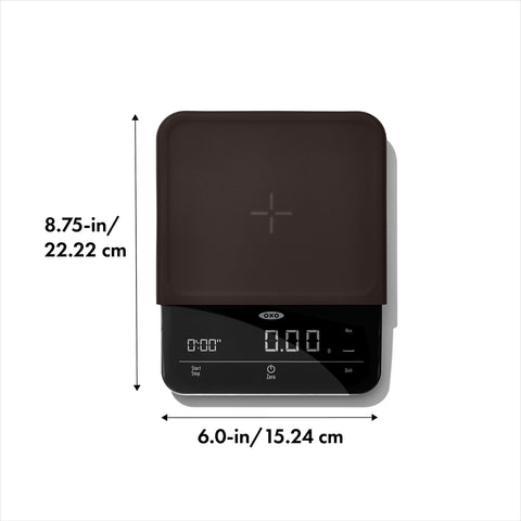 OXO Brew 6lb precision scale supports ounces and pounds for versatility