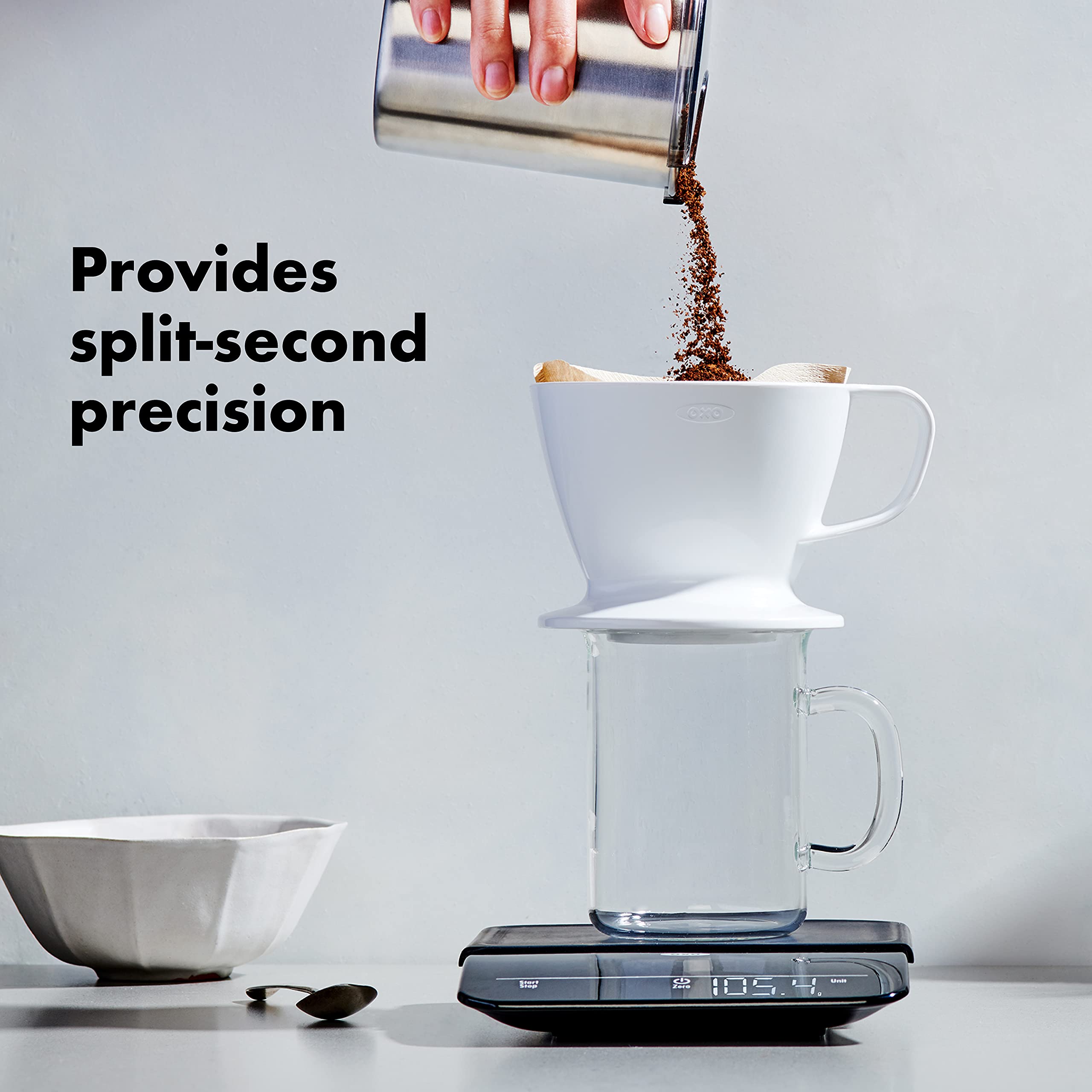 OXO Brew 6lb precision scale tare-zero for accurate ingredient additions