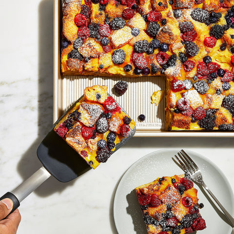 OXO GG Non-Stick Pro Cake Pan 9x13 angled view highlighting size and depth