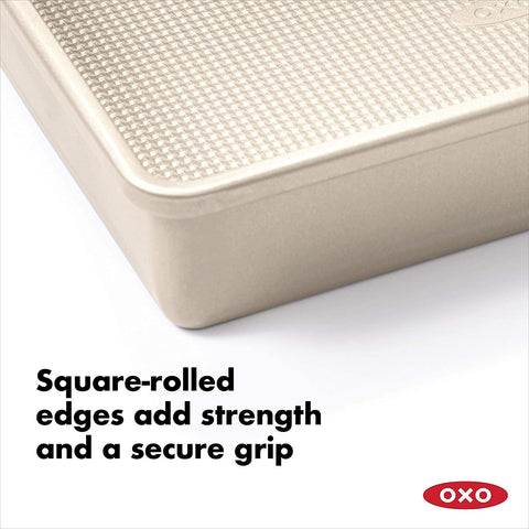 Top surface dimension markings on OXO GG Pro cake pan for quick sizing