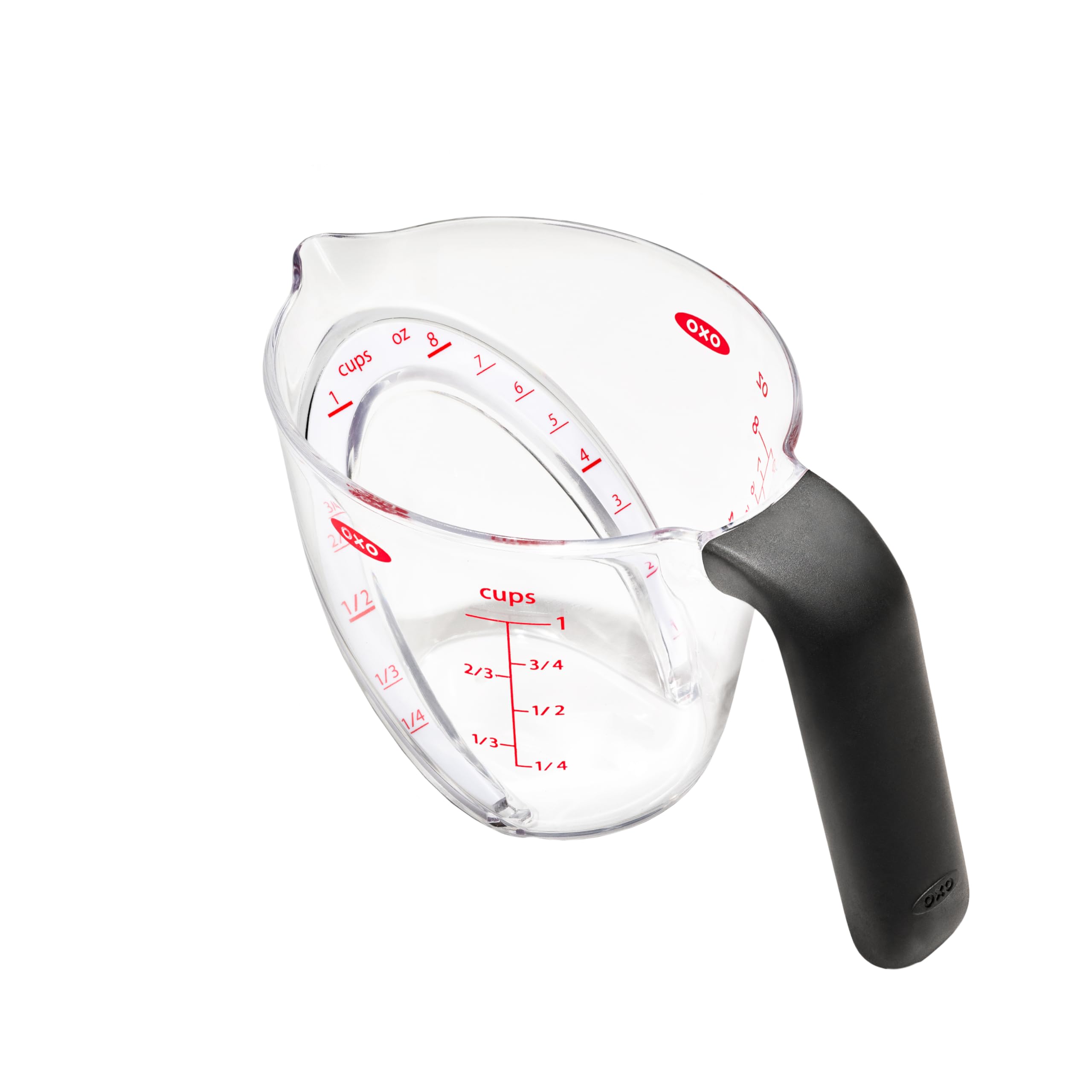 OXO Good Grips 1-Cup Angled Measuring Cup viewed from above for quick, accurate readings.