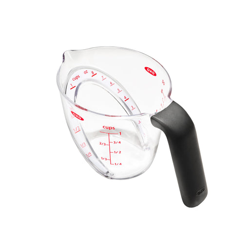 OXO Good Grips 1-Cup Angled Measuring Cup viewed from above for quick, accurate readings.
