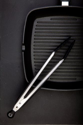 OXO Good Grips 12-Inch Tongs safe for non-stick cookware on kitchen counter