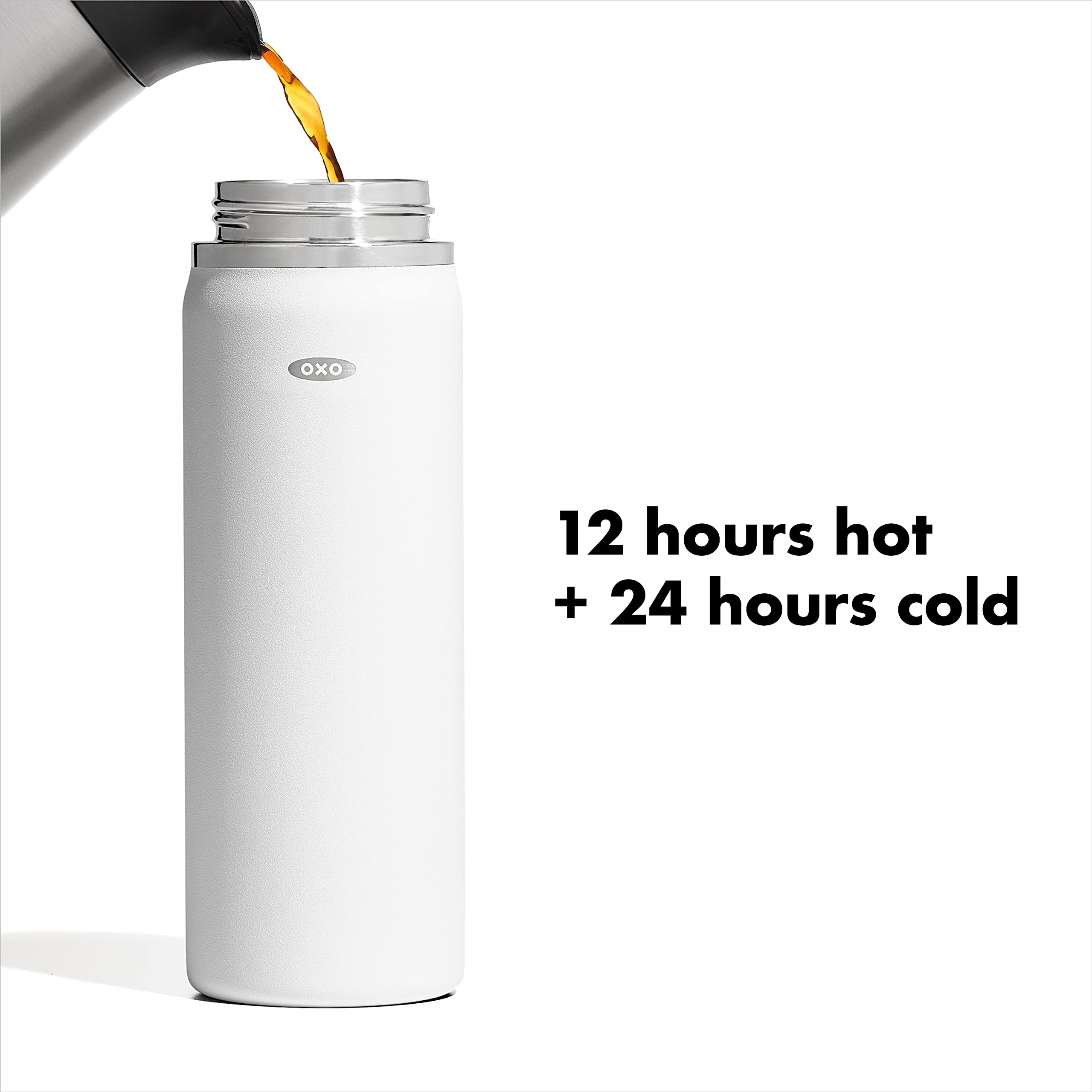 OXO Good Grips 20oz mug with twist-open lid for easy sipping on the go.