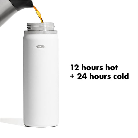 OXO Good Grips 20oz mug with twist-open lid for easy sipping on the go.