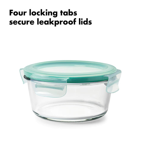 OXO Good Grips 2-cup glass container for grab-and-go snacks.