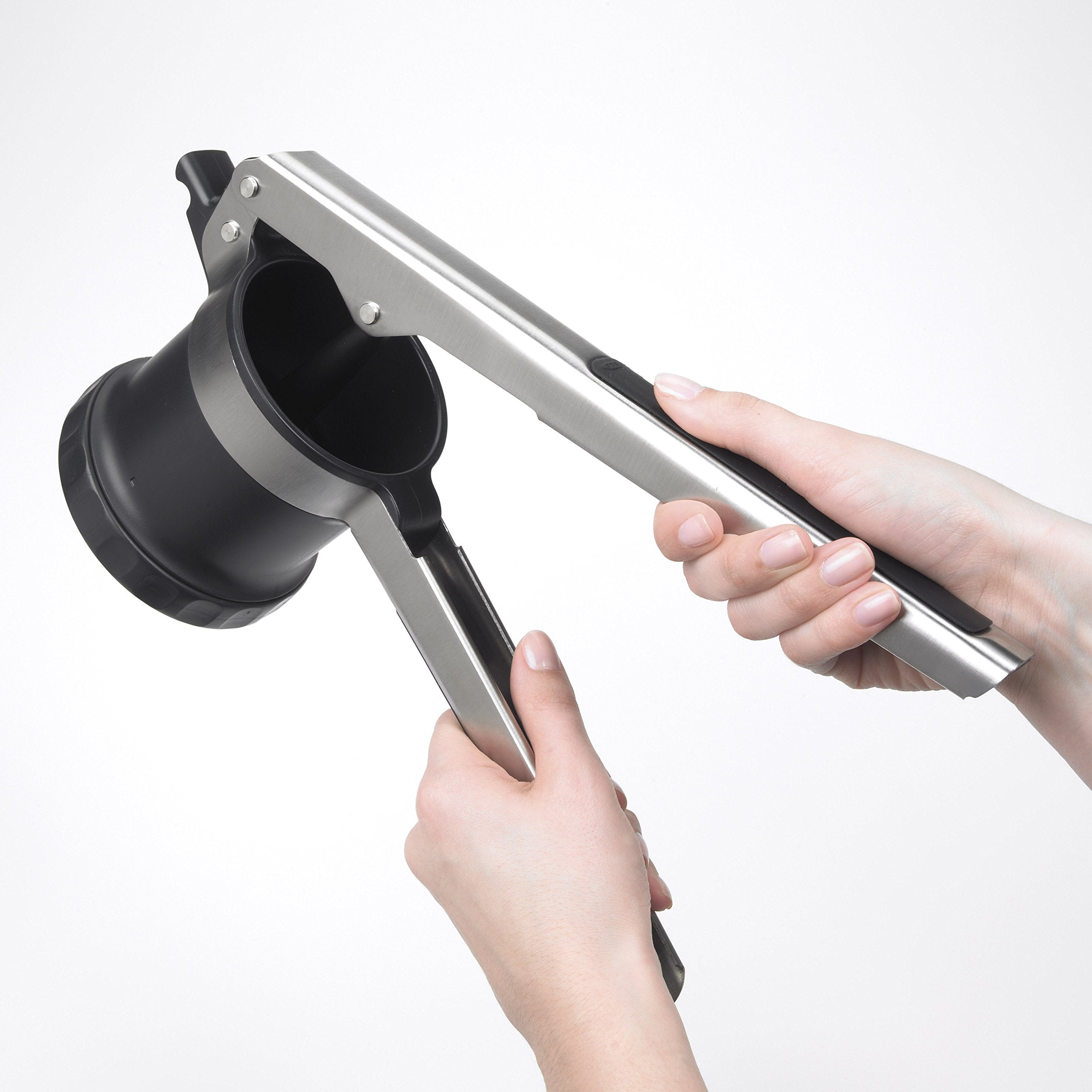 OXO Good Grips 3-in-1 potato ricer with disk settings for fluffy mashed potatoes