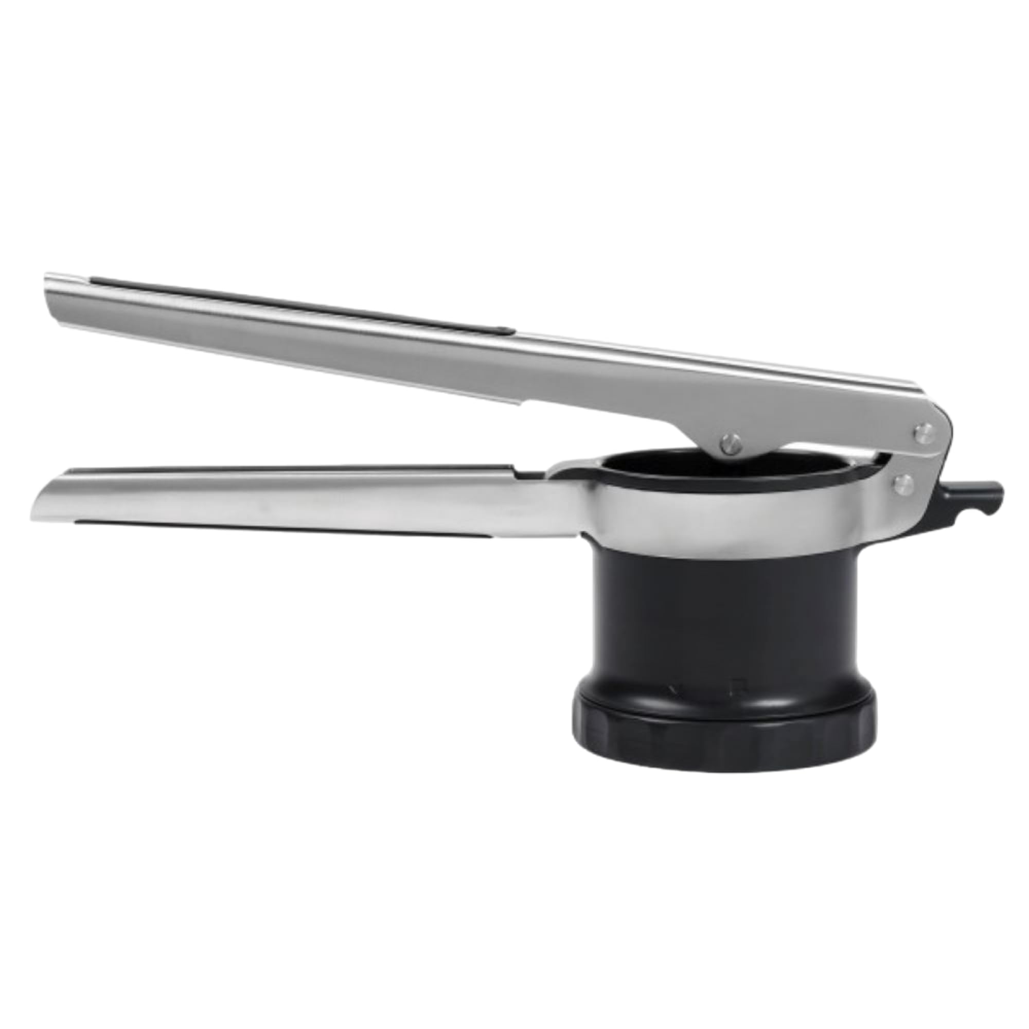 OXO Good Grips 3-in-1 potato ricer resting on a bowl for smooth mashed potatoes