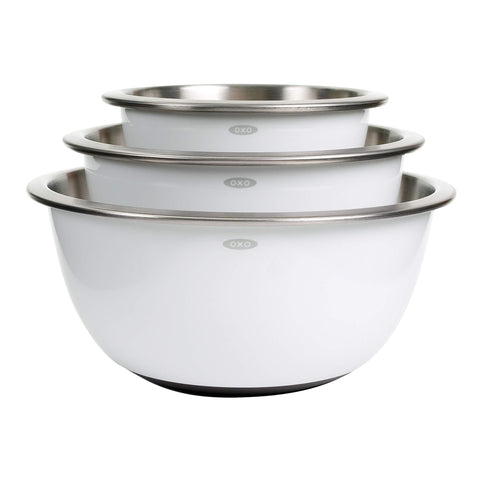 OXO Good Grips 3-piece bowls set main view highlighting nesting design.