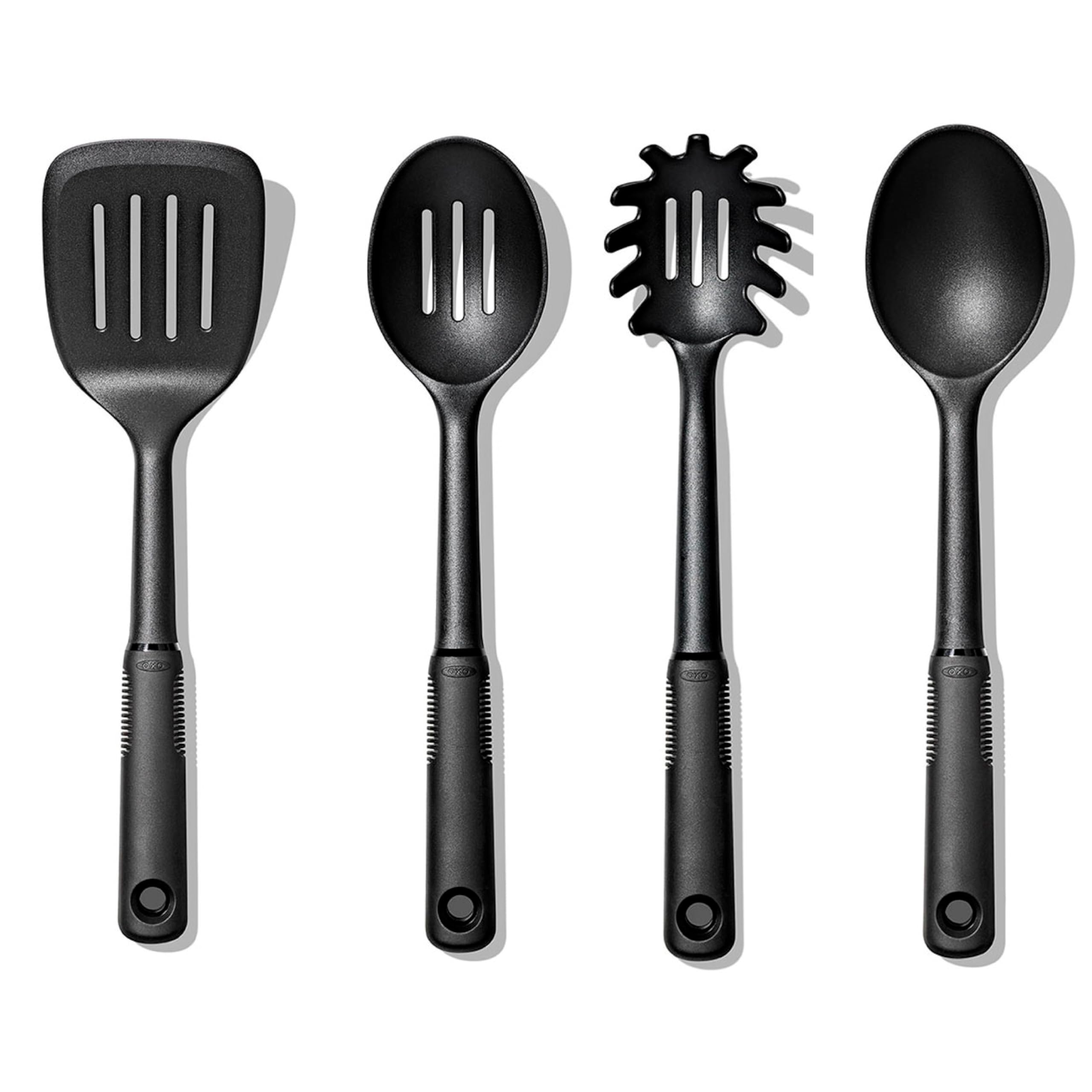 OXO Good Grips 4-piece nylon tool set with heat-resistant heads for safe non-stick cooking