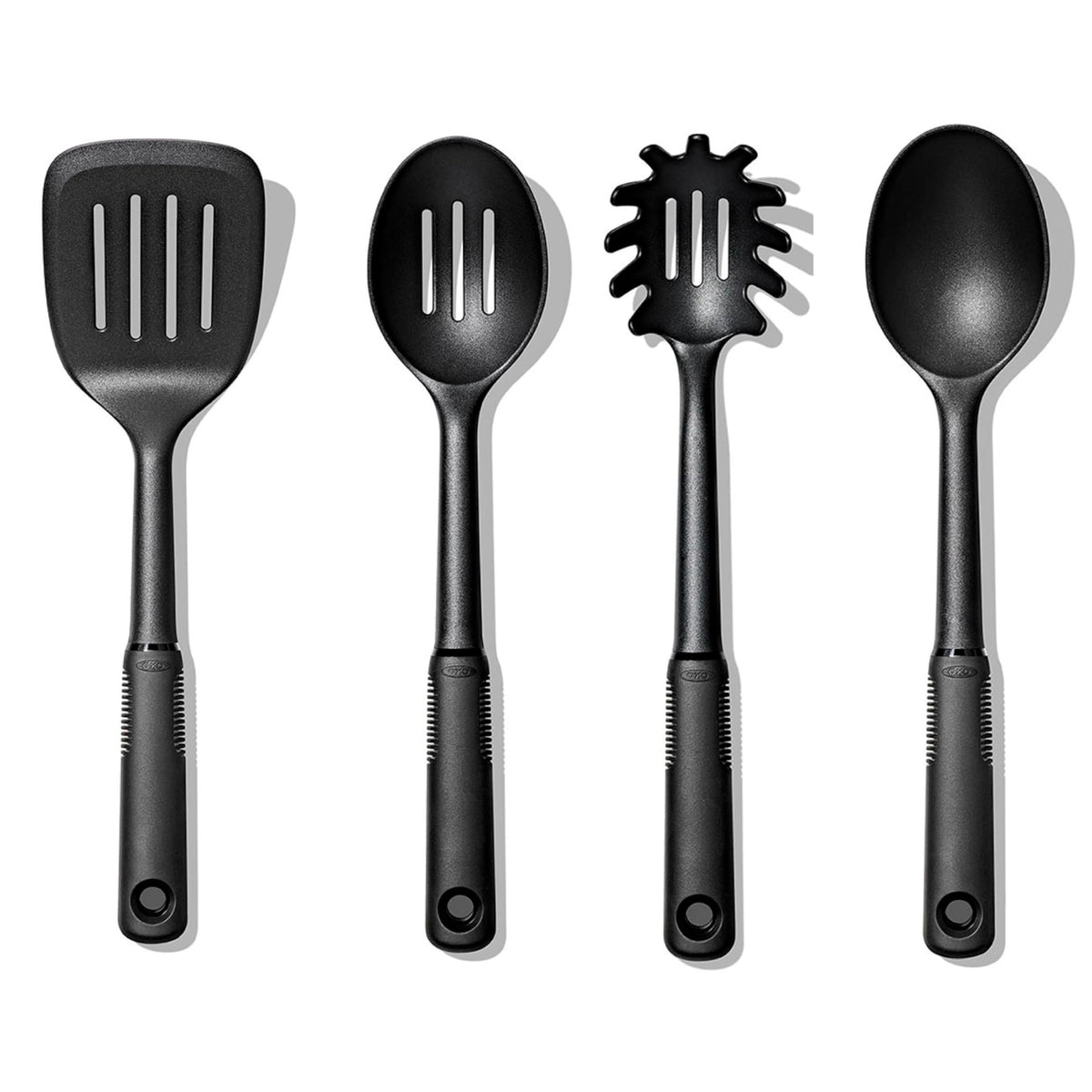 OXO Good Grips 4-piece nylon tool set with heat-resistant heads for safe non-stick cooking