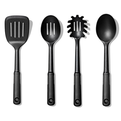 OXO Good Grips 4-piece nylon tool set with heat-resistant heads for safe non-stick cooking