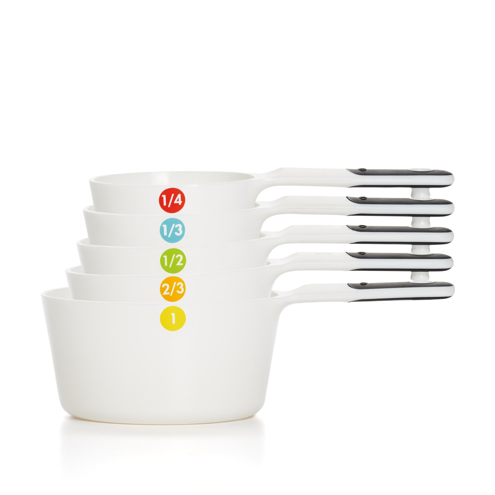 OXO Good Grips 6-piece cups stacked for compact storage and quick access