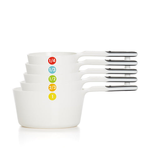 OXO Good Grips 6-piece cups stacked for compact storage and quick access