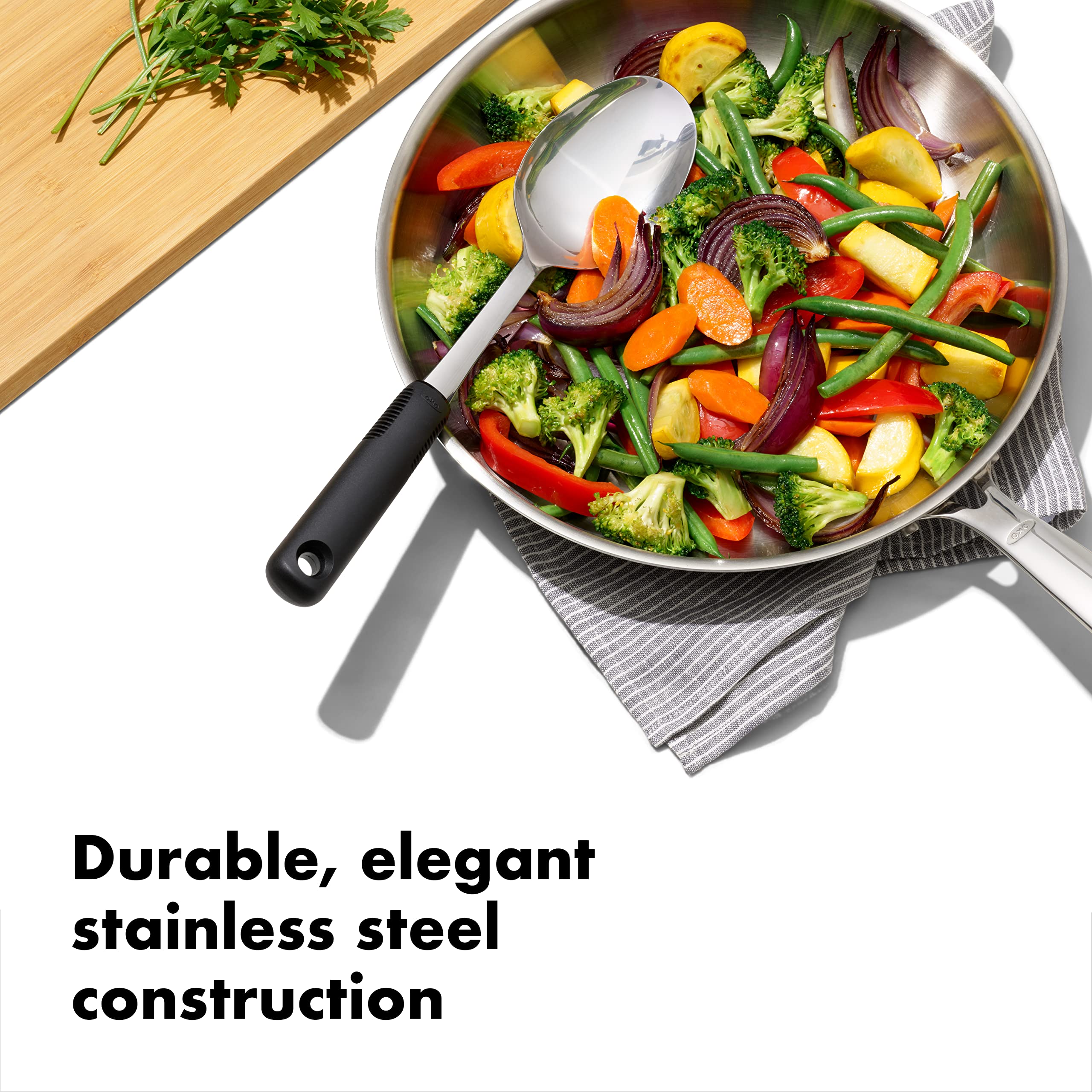 OXO Good Grips 6-Piece Set: slotted spoon drains liquids with ease.