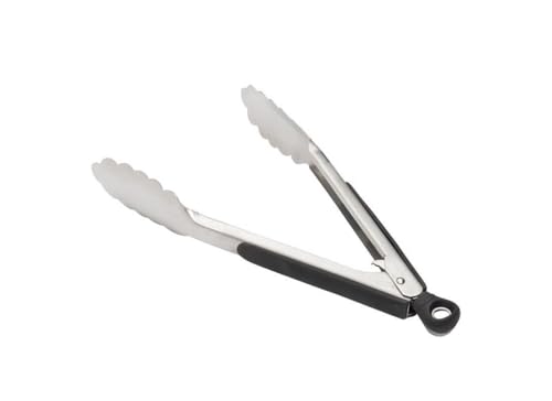 Locking loop on OXO Good Grips tongs for hanging storage.