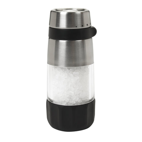 OXO Good Grips Accent Salt Grinder with clear acrylic body shows contents at a glance.